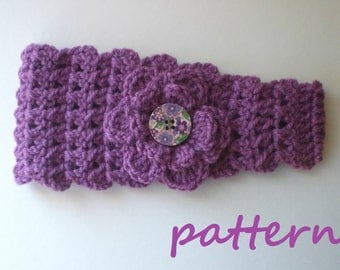 Items similar to crochet chunky headwarmer with flower ...