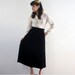 1980s BLACK VELVET SKIRT - Vintage Midi Skirt - Evan Picone - small