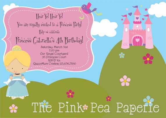 Custom Printable CINDERELLA Inspired Birthday Party Invitation Il_570xn