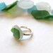 Layered Seaglass Ring - Green & White - Beachy