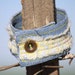 Frayed Denim and Floral Cuff - Upcycle