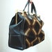 Vintage doctor bag vinyl carpet luggage bag black