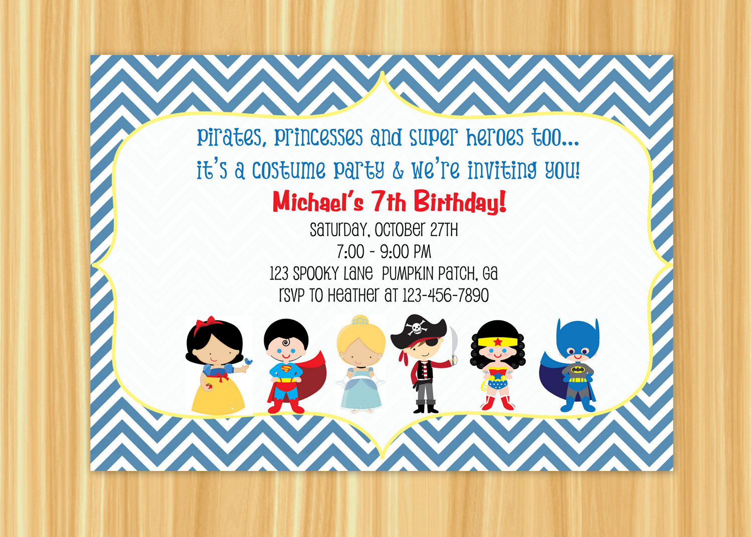 Costume Birthday Party Invitations 3