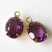 2 Amethyst Swarovski Oval Crystals Set in Brass with RIng 10x8mm Art. 4140