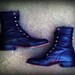 Vintage Black Leather Lace Up Justin Roper Boots with Fringe Size 6.5