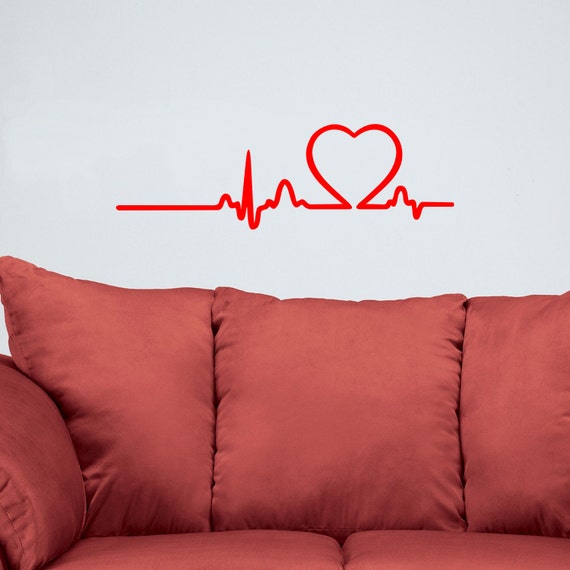 Love Rhythm Heart Beat Wall Decal Vinyl Sticker by decalplaza