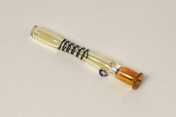 Glass cigarette holder 80mm silver fumed glass by eXcellentPipes