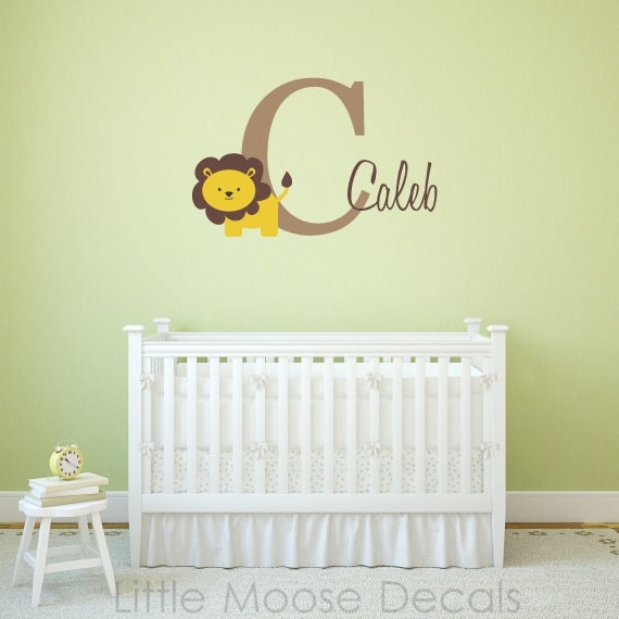 Children Wall Decal Baby Name Monogram Vinyl by LittleMooseDecals