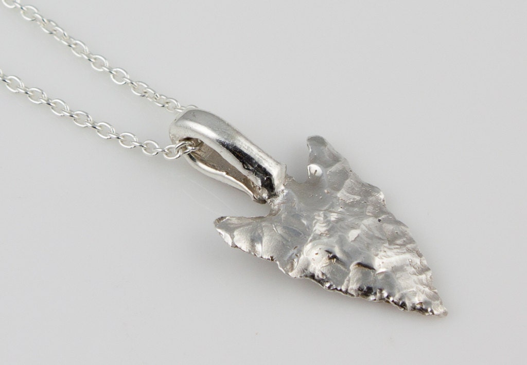 Sterling Silver Arrowhead PendantLarge Pit River20 Inch