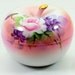 Lefton Pink Rose Apple Jar/ Mother's Day Gift/ Antique covered JamJar/ 1940-1950's