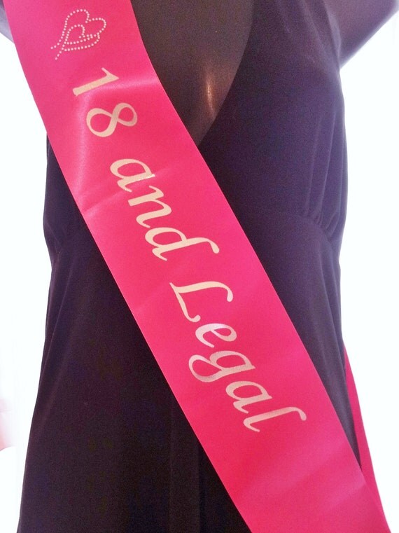 18th Birthday Sash includes rhinestone picture by henshq on Etsy
