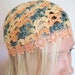 Crochet beanie hat, summer hat peachy colors, HIPPIE romantic laced up beanie.