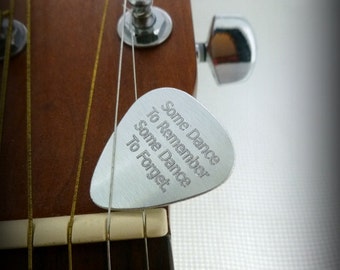 Personalized Guitar Pick - Engraved Aluminum Usable Guitar Pick- boyfriend gift, husband gift, Husband gift, Husband