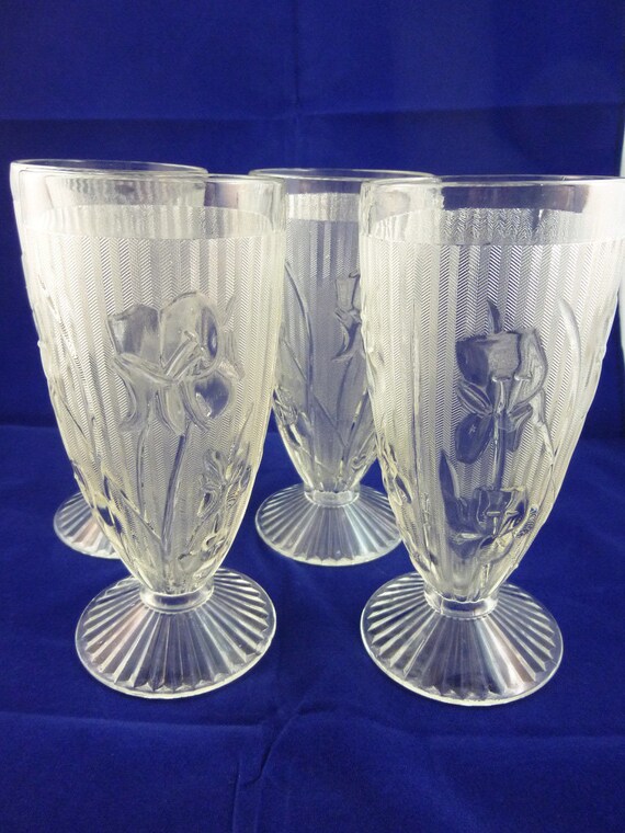 Glass Company Iris and Herringbone Glasses Goblets