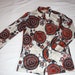 Blouse 70s poly Flower psychedelic Bold Top Ships free in USA