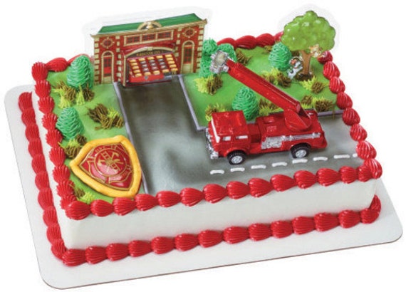 Fire Truck cake topper boy