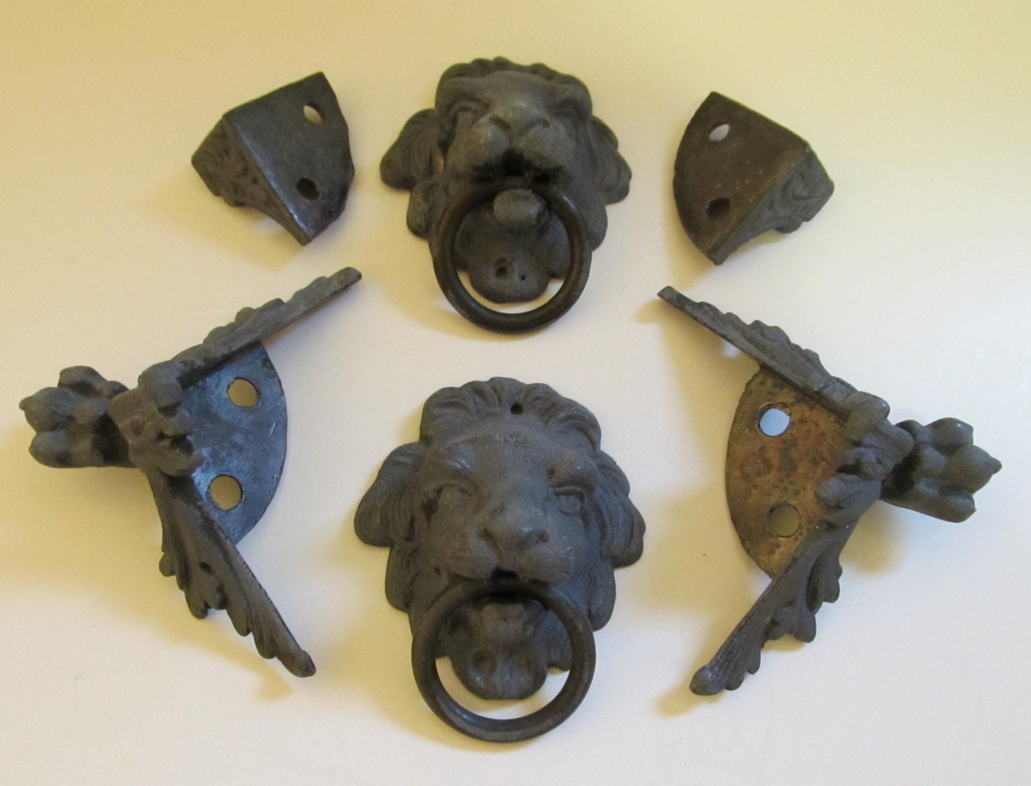 Lion Head Hardware Antique Treasure Chest