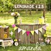 Cheery Pink Lemonade Fabric Pennant Banner in Pink and Yellow with Florals, Stripes and Gingham Check