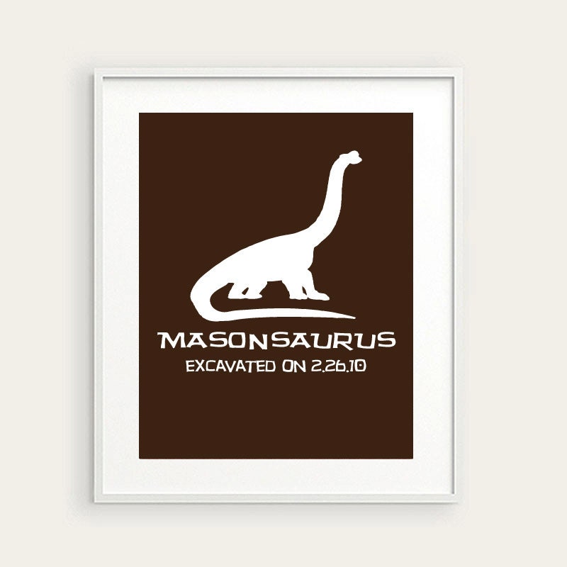 Personalized Childrens Dinosaur Wall Art