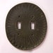 Architectural salvage - vintage metal switch plate cover - double toggle