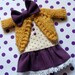 Outfit for Blythe: Purple dress, bow and Sweater. (Japanese fabric - Argentina wool ).