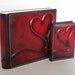 Leather photo album Deep red classic style and DVD case set