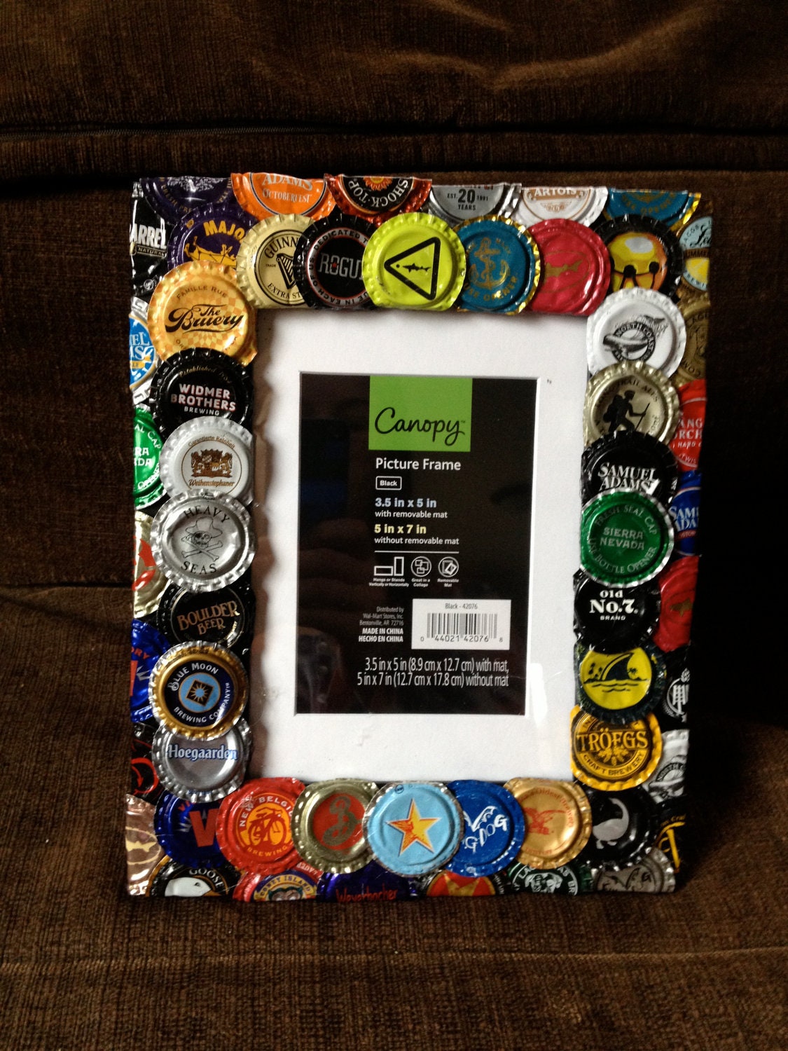 Beer Bottle Cap Picture Frame MTO by elcampion on Etsy