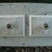 Wooden Wall Decor with Vintage Porcelain Knobs