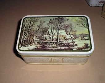 Vintage Currier-Ives tin
