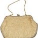 Vintage 1950's Gold Bead Clutch Rhinestone Clasp