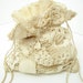 Antique1800's Atkinson and Co. Irish Poplin Linen Lace Handbag Pouch