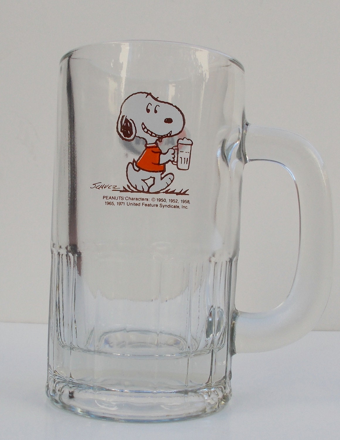 snoopy beer glass