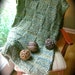 Checkerboard Knit Throw in Greens, Blues and Golds