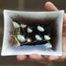 Vintage Gerta Hocker Ceramic Ashtray Dish Bowl Display Piece Ring Holder Blue Flowers Retro 1970s