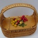 Reduced Wooden Purse Hand Bag Basket Style with Fruit 1960s