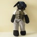 Bunny Doll - Handmade Doll - Black Bunny Rabbit - Upcycled Doll- OOAK Bunny Plush
