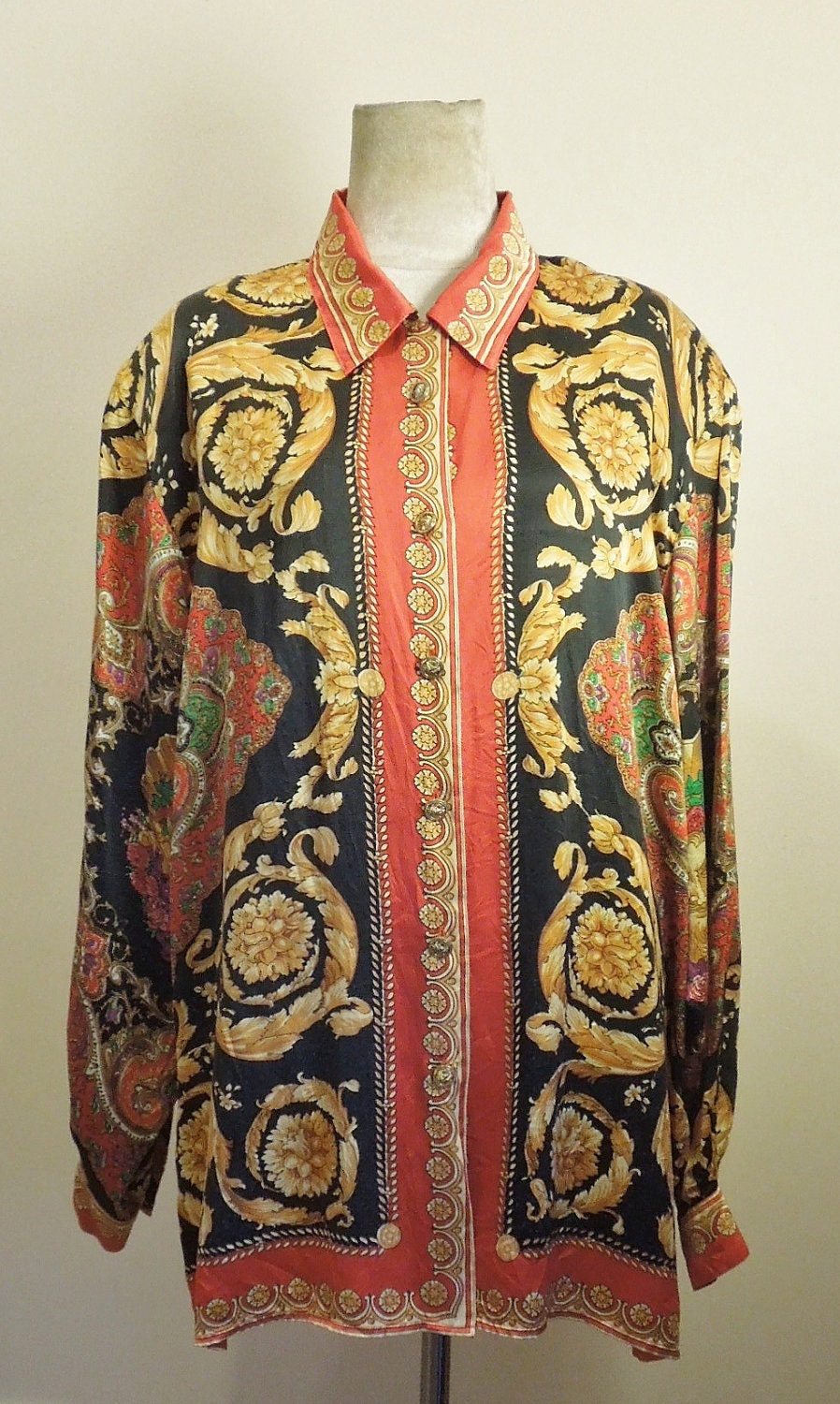 Vintage GIANNI VERSACE Inspired Silk Shirt with