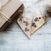 Set of 2 rustic shabby chic hearts home decor gift for couple, rustic brown ivory purple yellow daisies Valentines day decor, Valentine gift