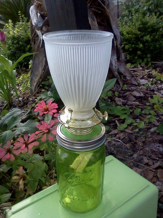 Items similar to Ball Mason Jar Oil Filled Lamp Quart Jar Green on Etsy