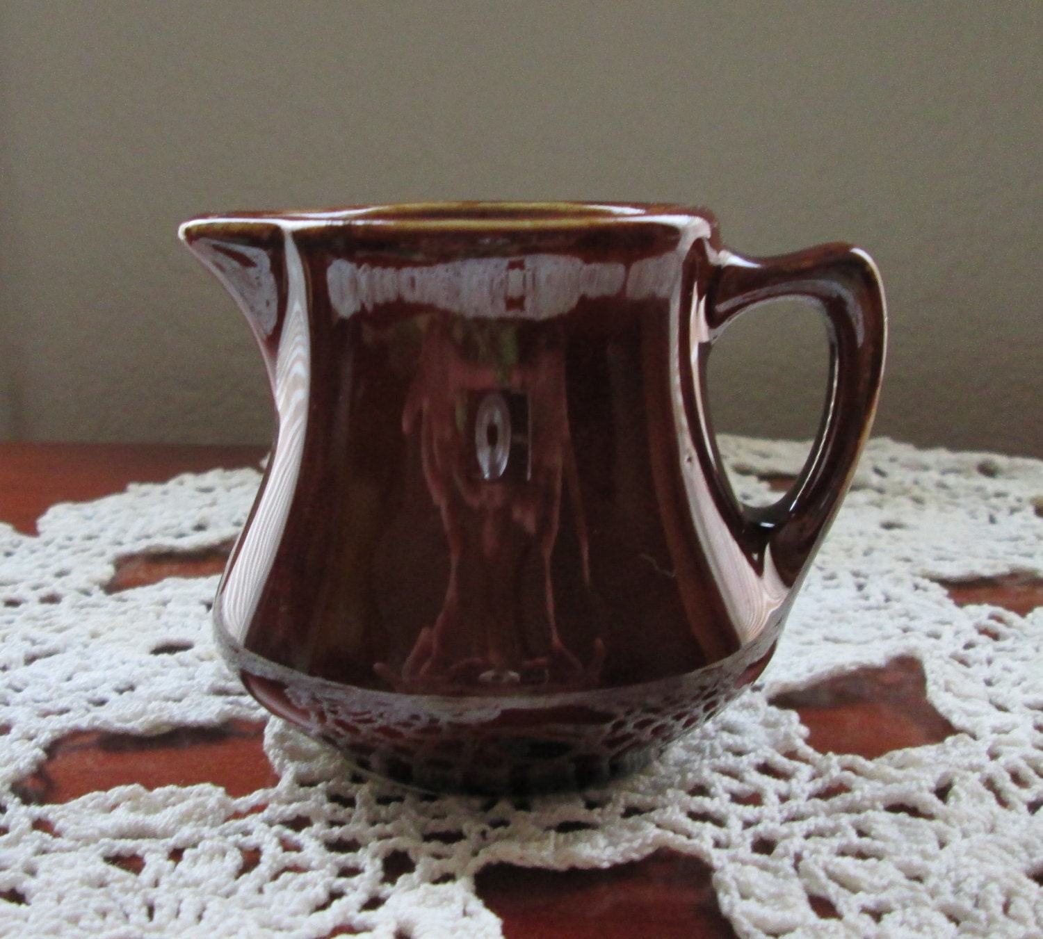 Hall Pottery CreamerDark Brown