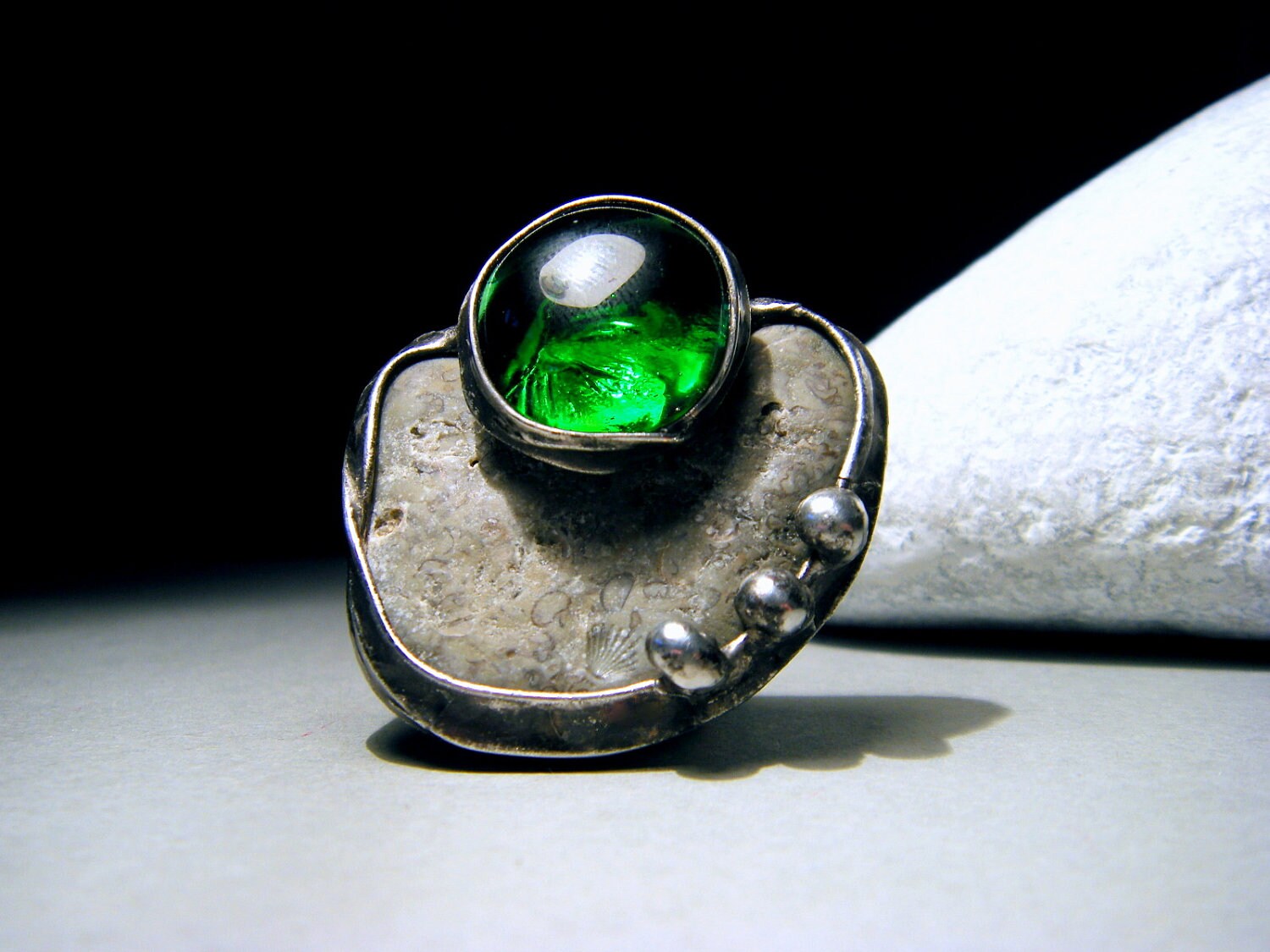 Beach Stone Ring Sea Stone Jewelry BALTIC Beach Stone and