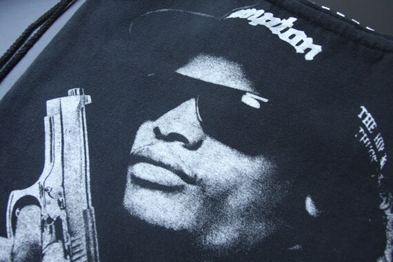 EAZY E Upcycled Rock Band T-shirt Drawstring Backpack by evilrose