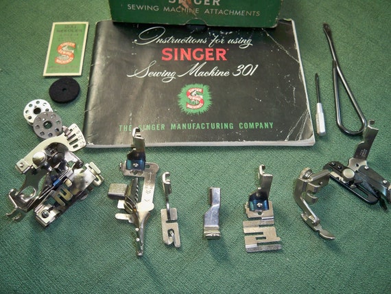 Items similar to Singer Sewing Machine 301 complete set of Attachments ...