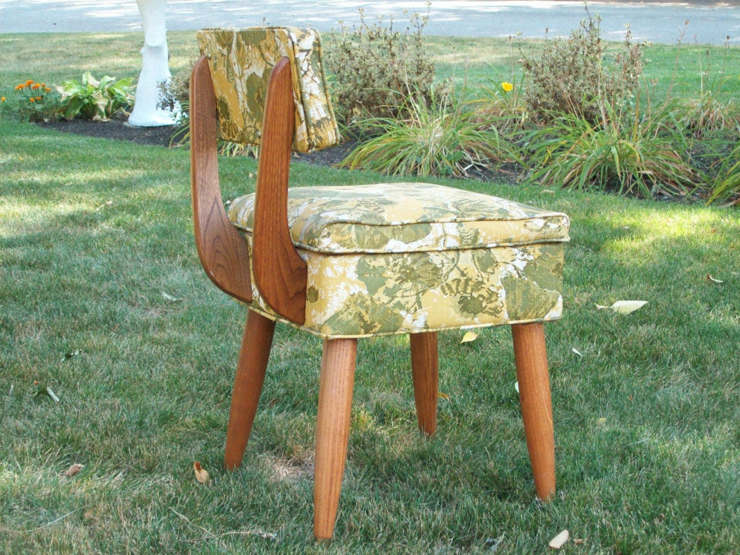 Vintage Sewing Machine Chair with Storage