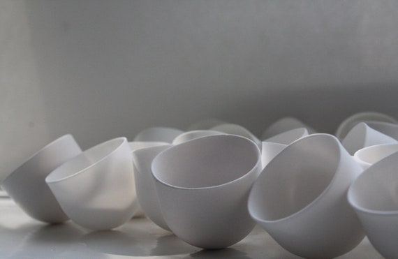 Miniature white bowl in stoneware fine bone china by madebymanos