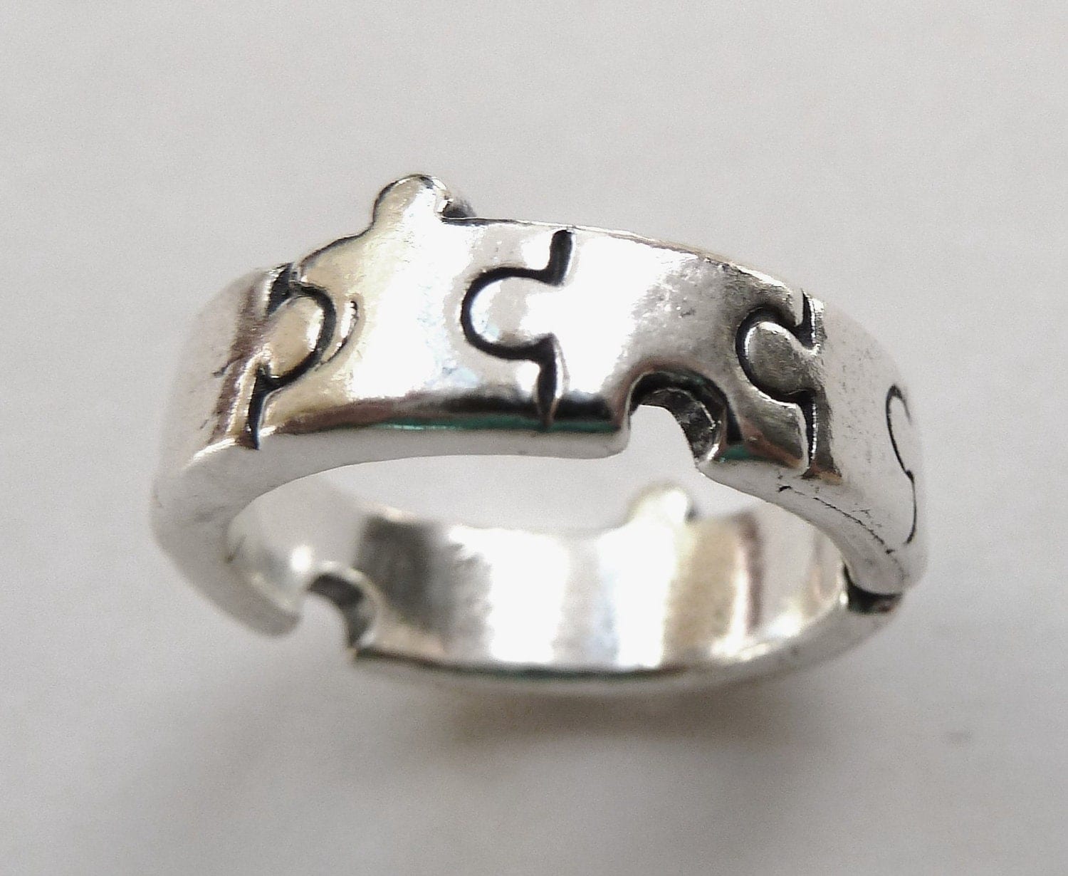 Sterling Silver Jigsaw Puzzle Ring