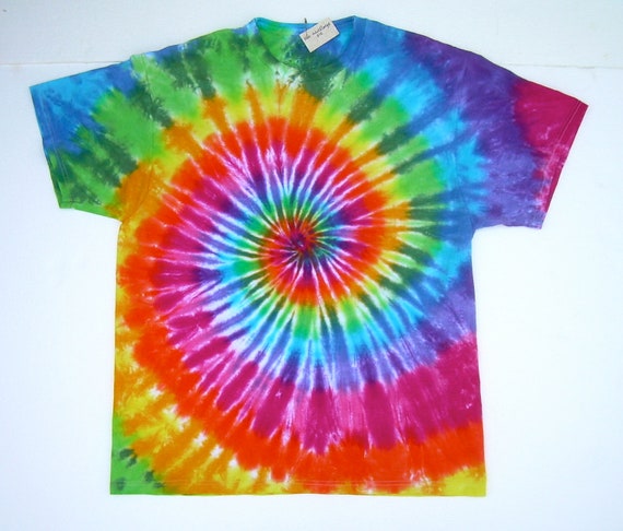 Adult Xl Tie Dye Shirt Classic Rainbow Spiral