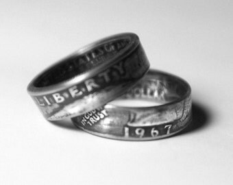 50th Birthday 1967 Coin Ring 50th Birthday Gift 50th Anniversary Gift Coin Jewelry made from a 1967 quarter