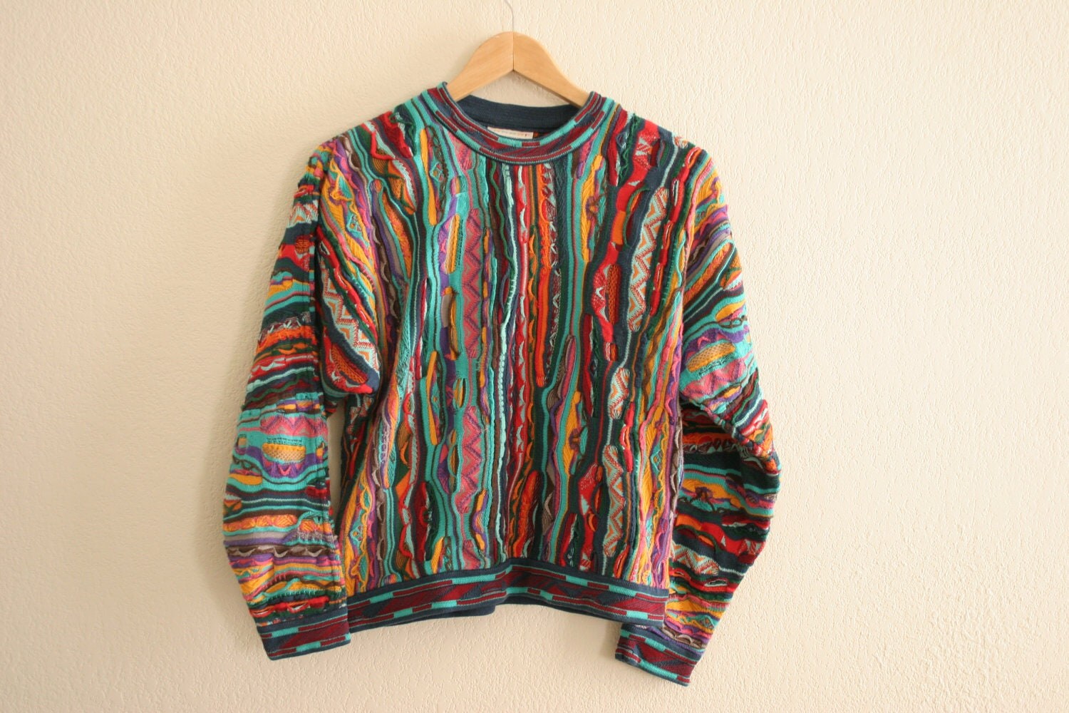 unique shipping vintage by COOGI sweater unique Vintage 90s bright VVVVirgo jumper super