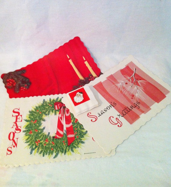 Vintage placemats paper Christmas set of 18 paper Christmas